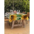 thumbnail image 3 of Outdoor Tablecloths with Umbrella Hole & Zipper, Sunflower Tablecloth Rectangle 60x84 Inch, Yellow Flowers Summer Botanical Wooden Waterproof Table Cloth, Patio/Pool/Picnic Table Covers, 3 of 8