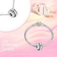 thumbnail image 5 of 925 Sterling Silver Charm for Women Bracelets Necklace Heart Clips Dangle Charm Gift 2 Packs, 5 of 6
