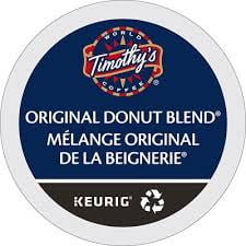 Timothy's Original Donut Shop Blend Keurig K-Cup Pods 96 count