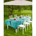 thumbnail image 4 of nqOlkjepod Ocean Shark Outdoor Tablecloth with Umbrella Hole & Zipper, Teal Green Wave Summer Beach Coastal Rectangle Table Cover 54x80 Inch, Dining Waterproof Table Cloth Protector for Patio/Party, 4 of 7