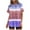 Purple, variant on Nrmvnmi Women's Striped Two-Piece Outfits Summer Casual Gradient Print Crewneck Short Sleeve Oversized T Shirt Biker Shorts Sets Lounge Workout Tracksuits Blue MMothers Day Gifts