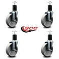 thumbnail image 2 of 5 Inch Semi Steel Wheel Swivel 1-3/4 Inch Expanding Stem Caster Set SCC, 2 of 2