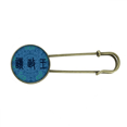 thumbnail image 1 of China Ancient Blue Pattern Retro Metal Brooch Pin Clip Jewelry, 1 of 3