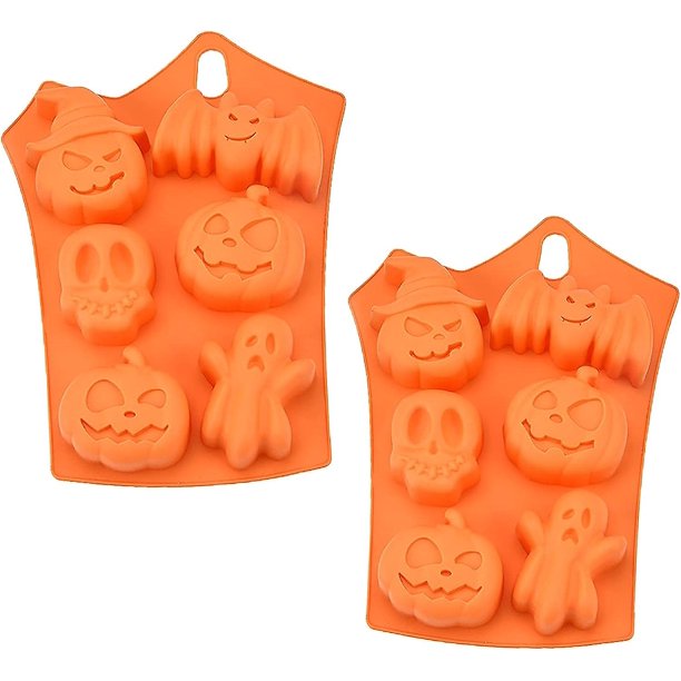 Molde de silicona para hornear con forma de murciélago, calabaza, calavera y fantasma para Halloween