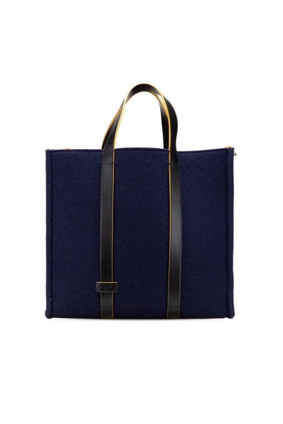 Pre-Owned Fendi Tote Bag Handbag 7VA390 Navy Wool Leather Women's FENDI