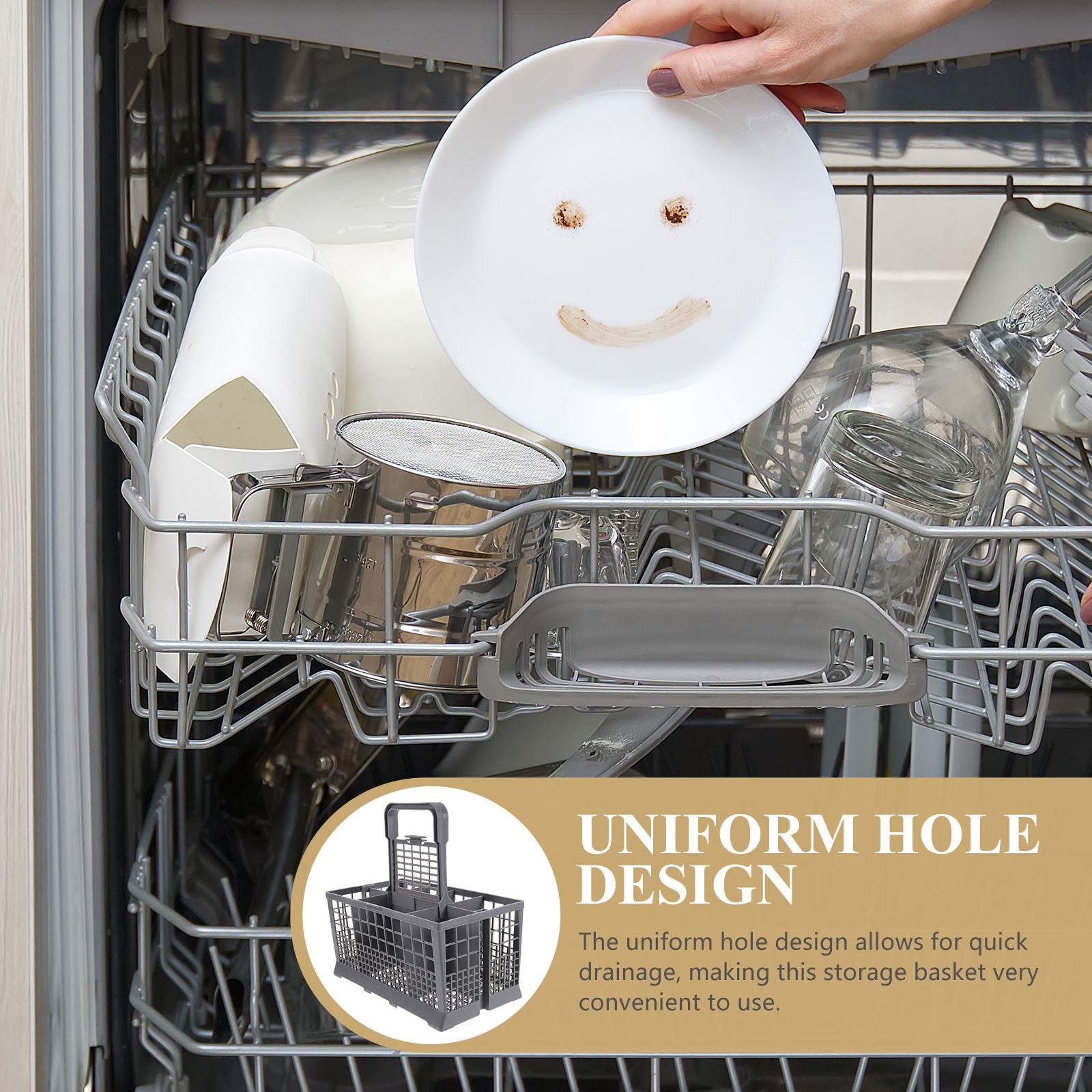 HOMEMAXS 3-Piece Dishwasher Utensil Basket Set, Small Silverware Holder Rack for Kitchen Dishwasher Organization