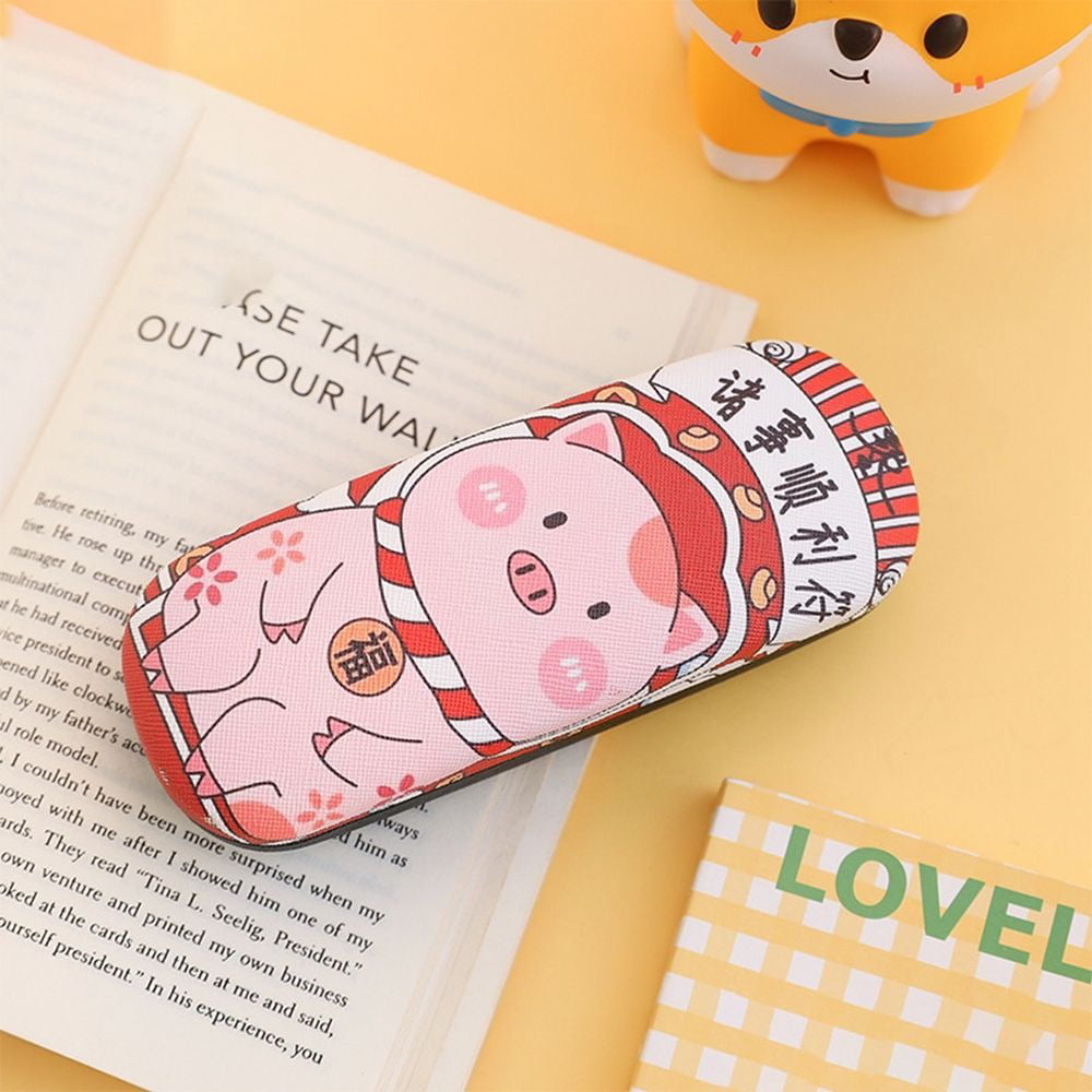 Cute Glasses Case Student PU Leather Eyewear Bag Eyewear Protector  Containers Women Reading Glasses Case Spectacle Case Eyeglass Hard Box  Glasses Box
