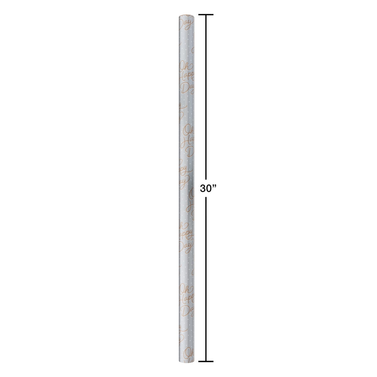 American Greetings 30 in. Wedding or Engagement Foil Wrapping Paper, Silver (1-Roll, 15 Sq. ft.)