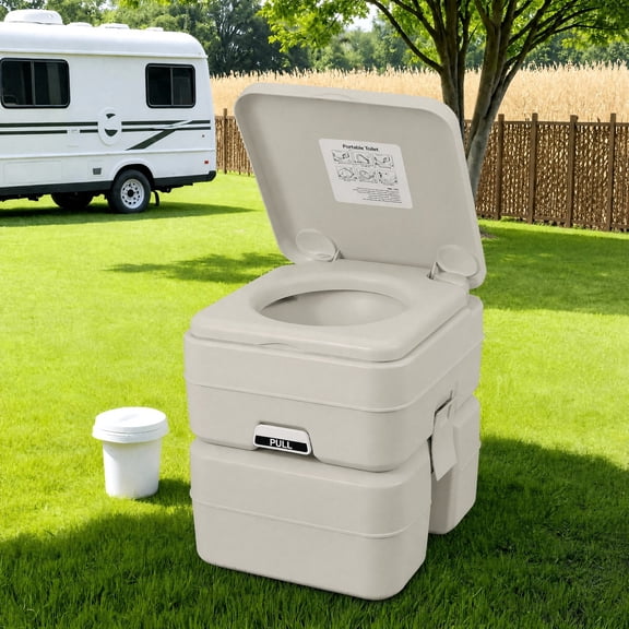 Naipo Portable Toilet for RV Camping 5.3 Gallon Outdoor Porta Potty for RV Travel Boating Hospital Truck, Gray