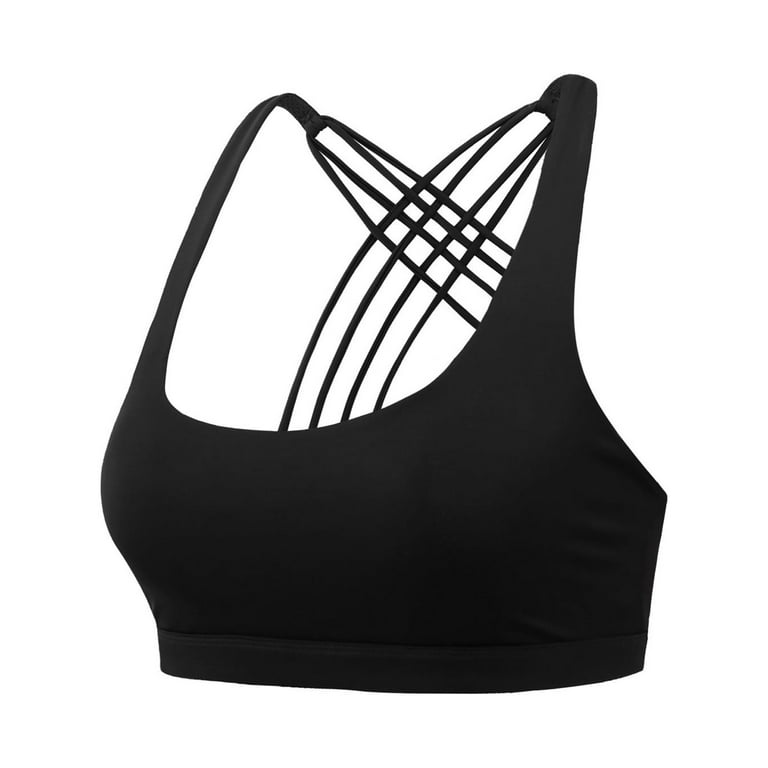 Push Up Bras for Women Woman String Quick Dry Running Fitness Large Size  Sport Underwear Black M