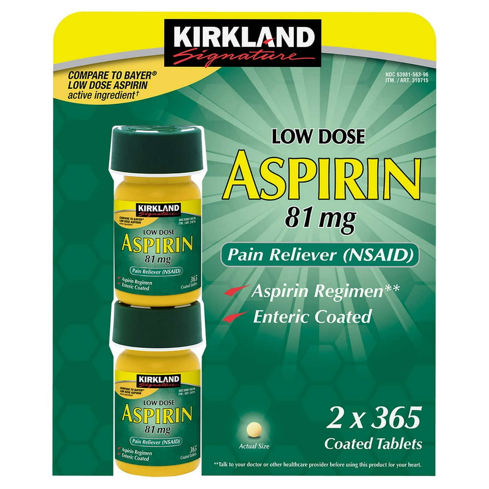 LOW Dose Aspirin 81mg Pain Reliever Aspirin Regimen Safety Coated