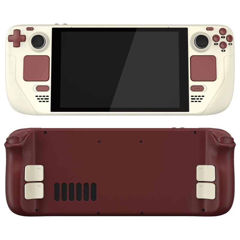 eXtremeRate DIY Full Set Shell with Buttons for Steam Deck LCD, Custom Faceplate Back Plate Replacement Shell for Steam Deck LCD - Classic FC Style [Console NOT Included]