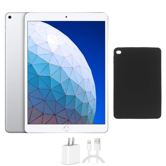 Restored Apple iPad Air 3 10.5 64GB Silver Wi-Fi Bundle, Includes Protective Case and Charger