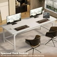 thumbnail image 2 of Homieasy Large Desk, 70.8 x 31.5 Inch Extra Long Executive Computer Desk, Heavy Duty 2 Person Desk, Premium Super Thick Study Writing Table Computer Table, White, 2 of 7