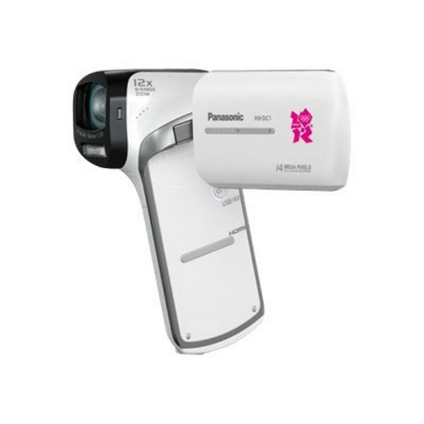 Panasonic HX-DC1 - Camcorder - 1080p - 14.3 MP - 5x optical zoom - flash  card - white