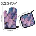 thumbnail image 2 of Yayeee Oven Mitts and Pot Holder Set of 4 Heat Resistant Kitchen Gloves Baking Hot Pad, Watercolor Pink Marble Pattern, 2 of 5