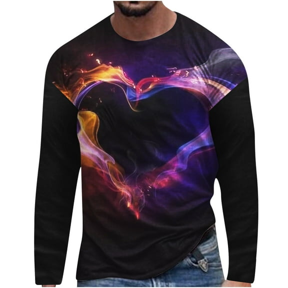 Stamzod St. Patrick's Day Oversize Steerwear Shirts for Men Long Sleeve Casual Tops Round Neck Pullover Printed Men's Graphic Tees T Shirt