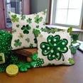 thumbnail image 4 of St Patricks Day Pillow Covers 18x18 Happy St Patricks Day Lucky Green Clover Decor for White Throw Pillows Covers St Patricks Day Pillow Covers Decor Couch Living Room, 4 of 6
