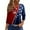 DC03-Wine, variant on IYYVV 3/4 Length Sleeve Womens Tops 4th of July Button Down Shirts for Women Summer Top 2025 Patriotic Stars Stripes Flag Graphic Tees Sky Blue XL