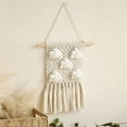 thumbnail image 2 of Cute 3D Cloud Macrames Wall Hangings Tapestrys Handwoven Tassels Bohemian Cotton Rope Tapestrys for Bedroom Living Room, 2 of 8