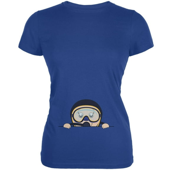 Summer Peeking Baby Scuba Diver Royal Juniors Soft T-Shirt - 2X-Large