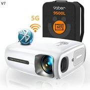 YABER Pro V7 9500L 5G WiFi Bluetooth Projector 1080p 4k Auto 6D Keystone Correction &4P/4D, Infinity Zoom, HD