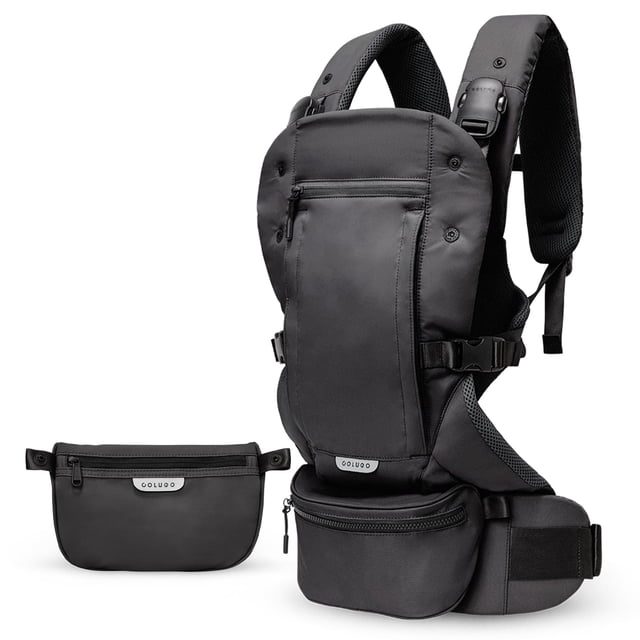 Colugo Portabebés - Portabebés para recién nacidos y niños pequeños, portabebés ajustable, ligero y transpirable para recién nacidos hasta 33 libras (negro)