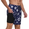 thumbnail image 2 of Kdxio Snowflakes2 Print Mens Swim Shorts with Mesh Lining, Breathable and Quick-Drying, Adjustable Waist, Privacy Pocket-Large, 2 of 6