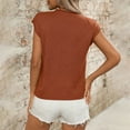 thumbnail image 3 of Women's Round Neck Pocket Decorated Crosshatch Short Sleeve T Shirt Tall Long Sleeve Shirts for Women Dry Wick Tee Women Petite Turtleneck Soft Shirt Women Striped Womens Shirt Athletic T Shirt, 3 of 4