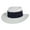 Navy, variant on CTM Unisex White Straw Gambler Hat with Hatband
