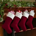 thumbnail image 2 of Haute Decor Hangright™ Deluxe Christmas Stocking, Dark Red and White -    Size: 4 Pack, 2 of 8