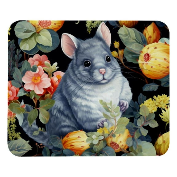 Mouse Pad, Anti-Slip Rubber Mouse-pad for Gaming Office Laptop Computer Men Women Kids, Cute Custom Pattern Mouse Mat, Chinchilla Design
