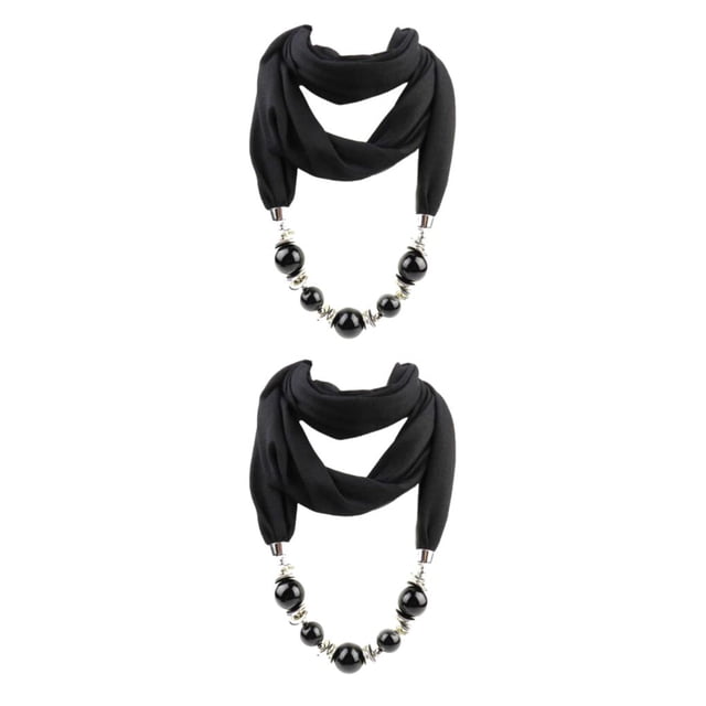 Guardoinrt Colliers Foulard Uniques Doux et Confortables Multi-Usages Large Application Noir 2Set