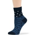 thumbnail image 6 of 7BIGSTARS KINGDOM Women's Cotton Diabetic Quarter Patterned Socks - 4 Pack Medium-Extra Wide Polka Dot, Stripe - Sock Size 9-11 Shoe Size 5-9 M Dark Navy, Indigo Blue, Orange, 6 of 11