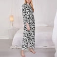 thumbnail image 3 of Balery Black White Halloween Conjunto de Pijama con Estampado para Mujer, Conjunto de Dos Piezas con Manga Larga, Ropa de Dormir Suave con Bolsillos, Pijamas Cómodos-Medium, 3 of 7