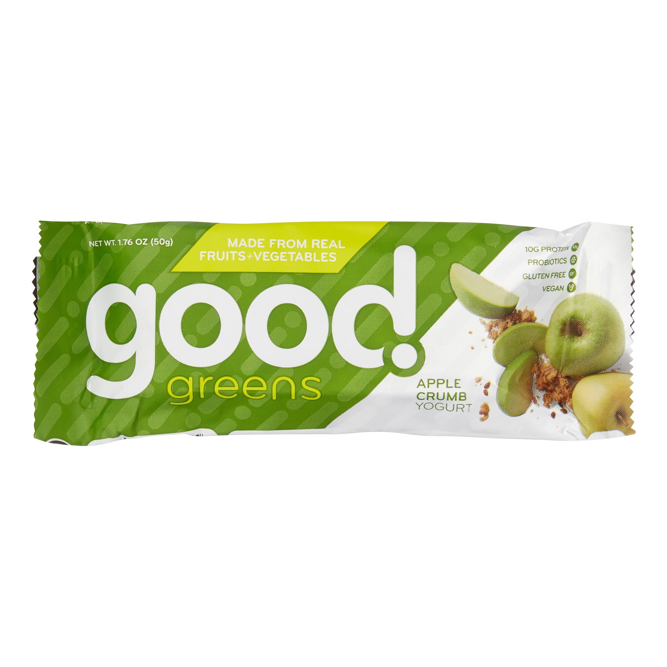 Good Greens Soy Greek Yogurt Wellness Nutrition Bar, Apple Crumb, 1.76