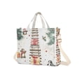 thumbnail image 7 of FORMRS Womens Corduroy Tote Bag Crossbody Shoulder Handbag with Pocket, Holiday Train, 7 of 7