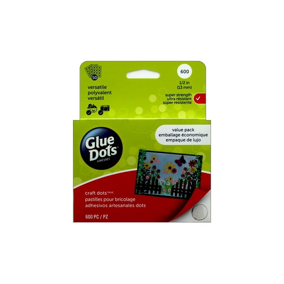 Glue Dots Artisanat Permanent 1/2" Valeur Pack 600pc