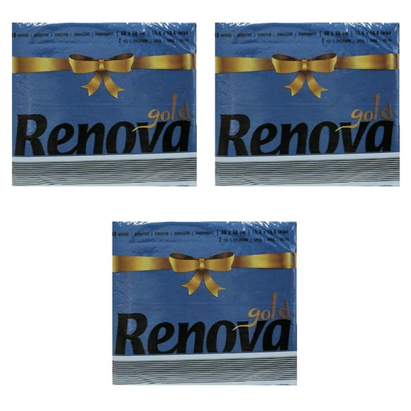 Renova Gold Napkin- Blue (40 Count) (Pack of 3)