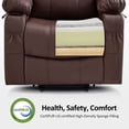 thumbnail image 6 of MCombo Electric Power Lift Recliner Chair with Vibration and Heat for Elderly, Faux Leather, Light Brown, 6 of 12
