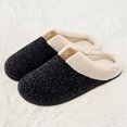 thumbnail image 1 of Zapatillas con forro de piel sintética para hombre, zapatos de casa cómodos y antideslizantes tipo lana (L) negro Wdftyju Tenis De Mujer Tenis De Hombre, 1 of 8