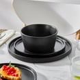 thumbnail image 4 of Malacasa 18 Pieces Stoneware Dinnerware Set for 6, Stackable Plates and Bowls sets, Dinner Set, Microwave & Dishwasher Safe, Black, 4 of 10