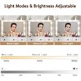 thumbnail image 3 of Linor 35.4" Makeup Vanity Desk with Mirror, Lights, and Chair, Farmhouse White Rustic Vanity Desk, Easily Assembled 3 Color Lighting Mode Makeup Vanity for Women, Wooden Top, 3 of 7