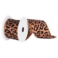 thumbnail image 2 of Vickerman 2.5" White Christmas Ribbon with Black Velvet Leopard Spots. 2.5" x 10 Yards in Length Wire Edged to allow Bending and Shaping., 2 of 2