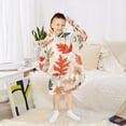 thumbnail image 6 of FORMRS Wearable Blanket Hoodie with Sleeves for Kids Cozy Flannel Sweatshirt, Red Autumn Leaves, 6 of 7