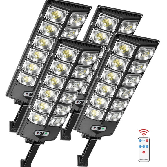 504LED Solar Street Lights Outdoor,Kepeak 270° Wide Angle Commercial Solar Powered Parking Lot Light
