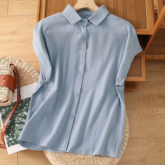 mfyjkho Tops Para Hacer Ejercicio, Blusas/Camisetas De Verano Para Mujer, Holgadas, Con Mangas Cortas Y Volantes, De Gasa, Con Cuello Redondo Y Mangas Cortas. Tops Para Hacer Ejercicio M