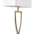 thumbnail image 4 of 21'' Gold Bedside Lamps Set Of 2, White Rectangular Linen Shades, Luxury Wrought Iron Geometric Base, Antique Table Lamps For Night Stands With Moody & Cozy Accent Lighting, E26 Socket, 4 of 12