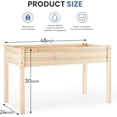 thumbnail image 3 of Ergonomic Raised Garden Planter Box in Natural Wood 48x24x30in for Outdoors, 3 of 6