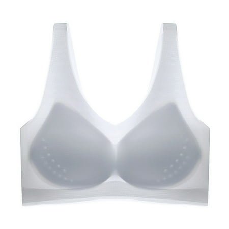 

Aayomet Sports Bras for Women Women s Back Beauty Sports Thin Chest Show Small Traceless Ultra Thin Wireless Bra Gray XL